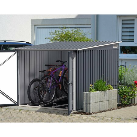 DURAMAX Bicycle Storage Shed Anthracite w/White Trim 73051